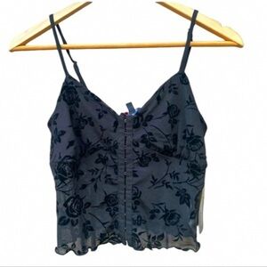 Chic Black Floral Camisole